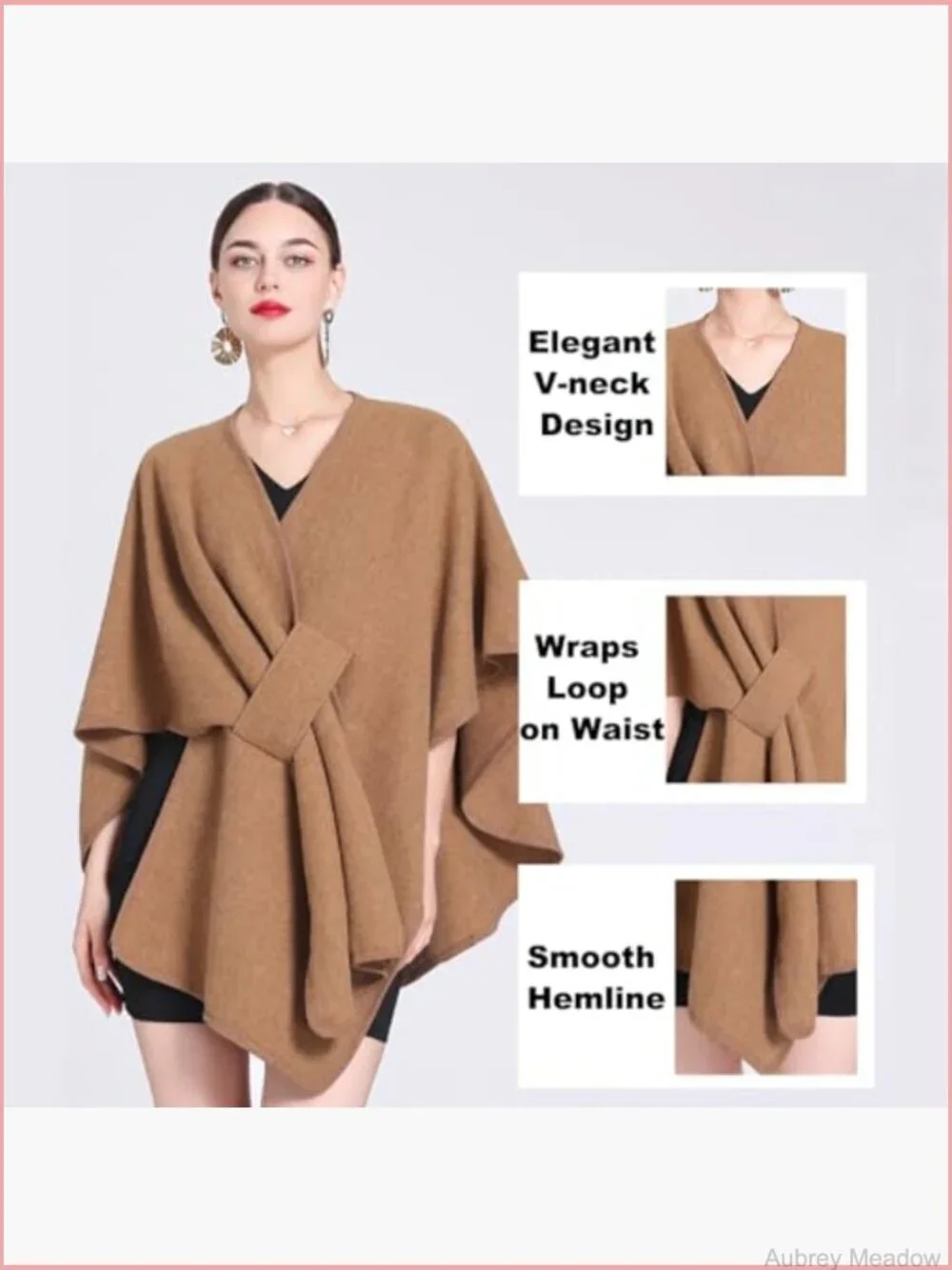Open Front Cardigan Shawl Knit Wrap Poncho Cape Plus Size Fall Winter
